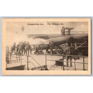 Postcard  Unposted  Maine Disappearing Gun Fort Williams Me #835